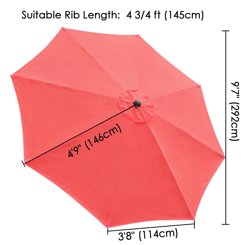 TheLAShop 10ft 8-Rib Patio Market Umbrella Replacement Canopy