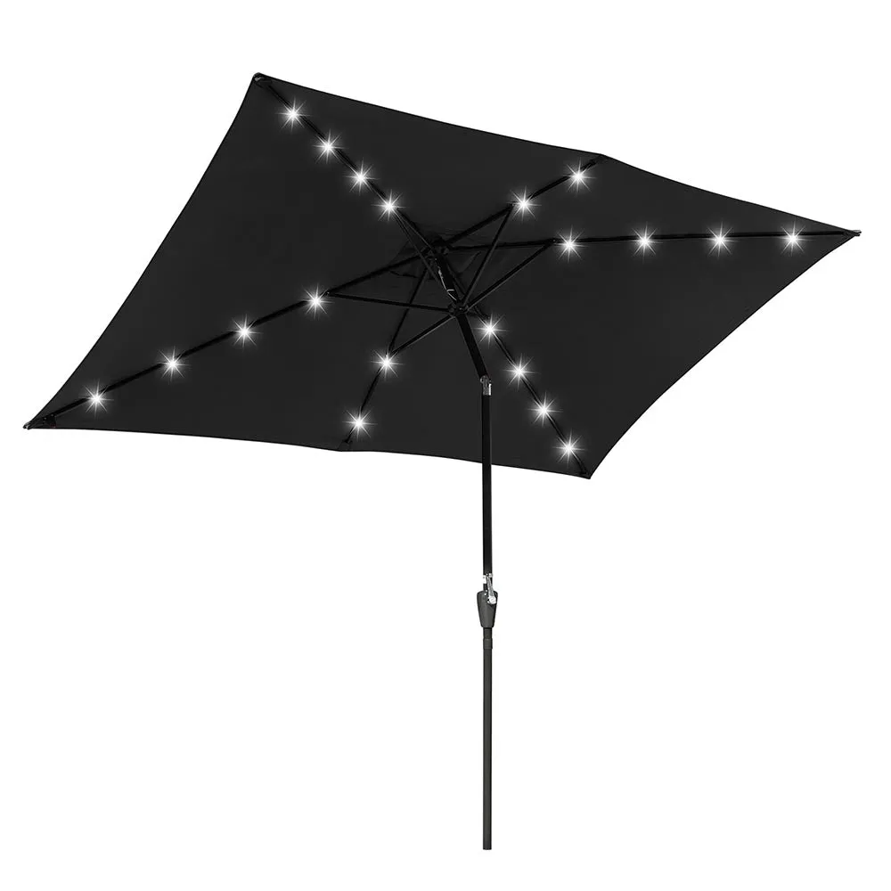 TheLAShop 10ft Rectangular Umbrella with Solar Lights