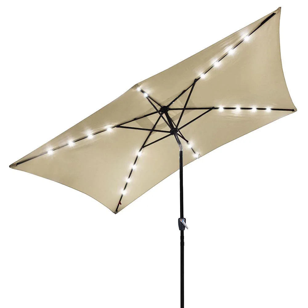 TheLAShop 10ft Rectangular Umbrella with Solar Lights