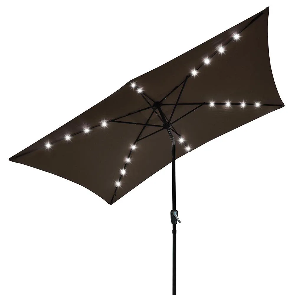 TheLAShop 10ft Rectangular Umbrella with Solar Lights