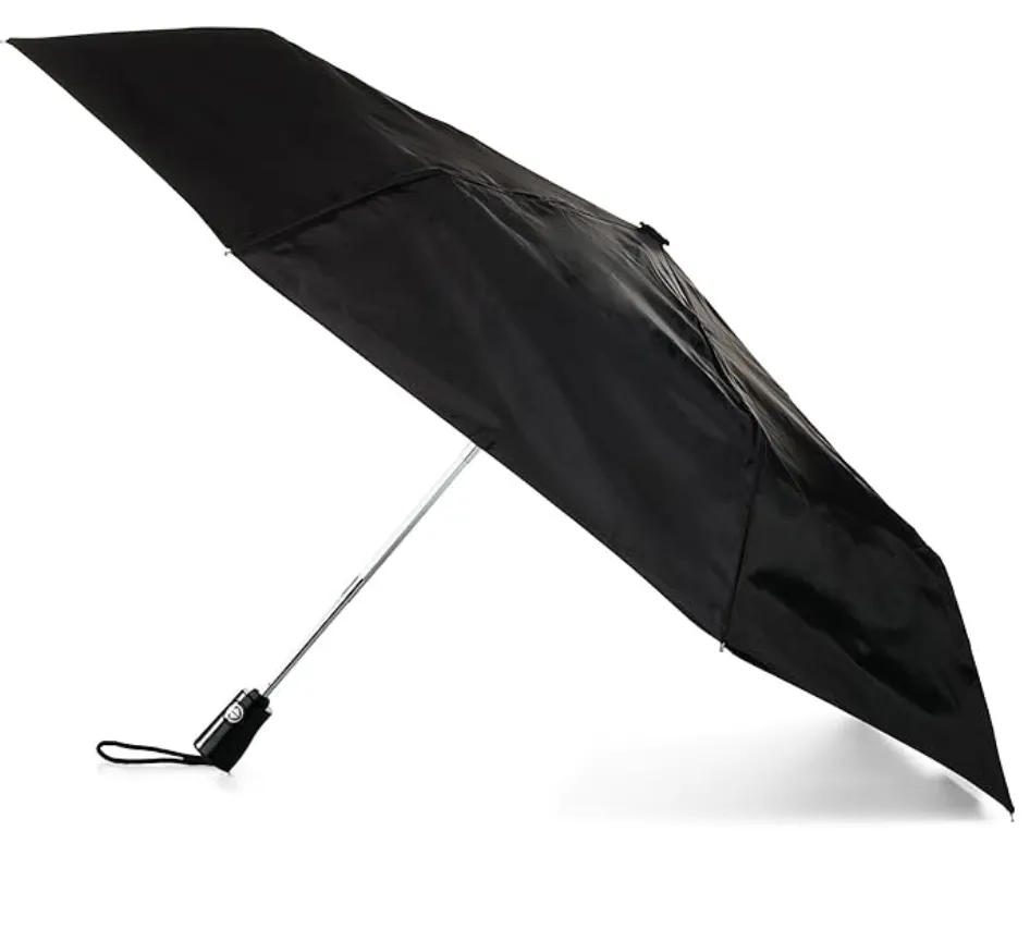 Totes Large One-Touch Auto Open   Close Umbrella – Black