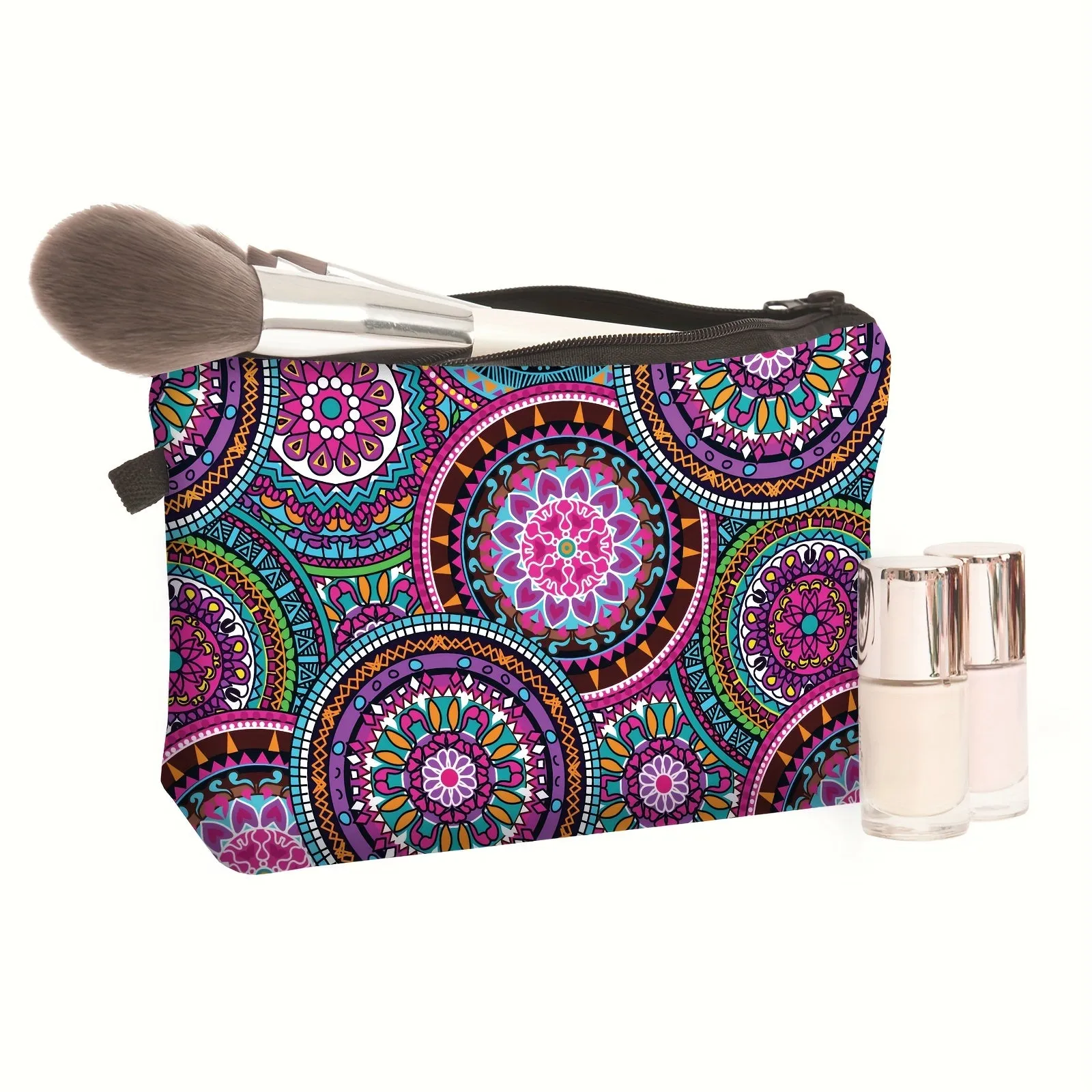 Travel in Style with Lightweight Retro Mandala Carry On Pouch