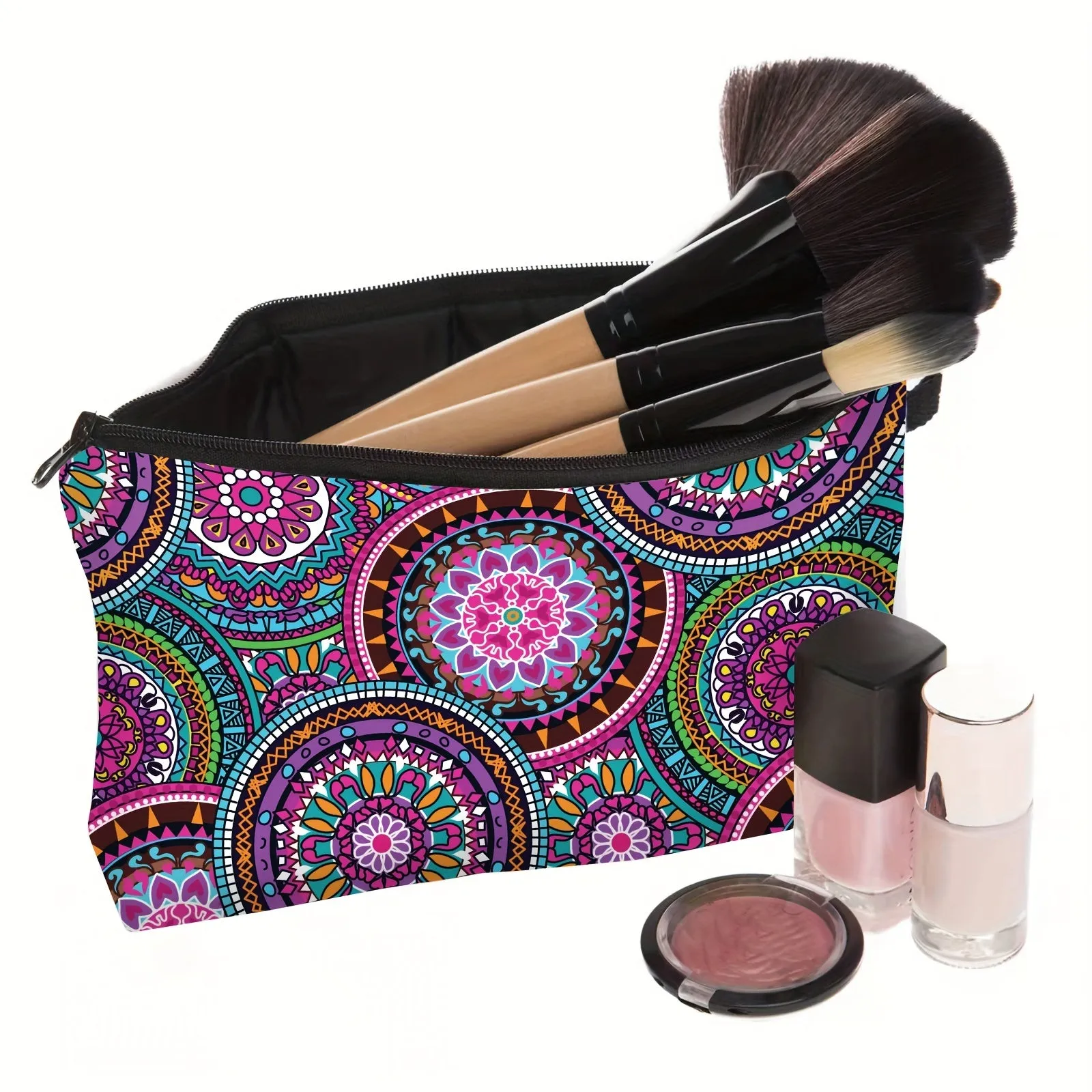 Travel in Style with Lightweight Retro Mandala Carry On Pouch