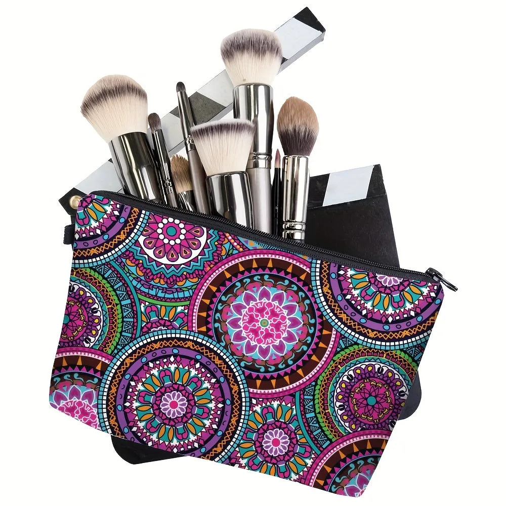 Travel in Style with Lightweight Retro Mandala Carry On Pouch