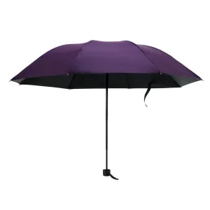 Urbane Home 3 Fold Manual Umbrella | Windproof, Sunproof & Rainproof | With Polyester Canopy, Sturdy Steel Shaft & Wrist Straps | Easy to Hold & Carry | Umbrella for Women, Men & Kids |Purple