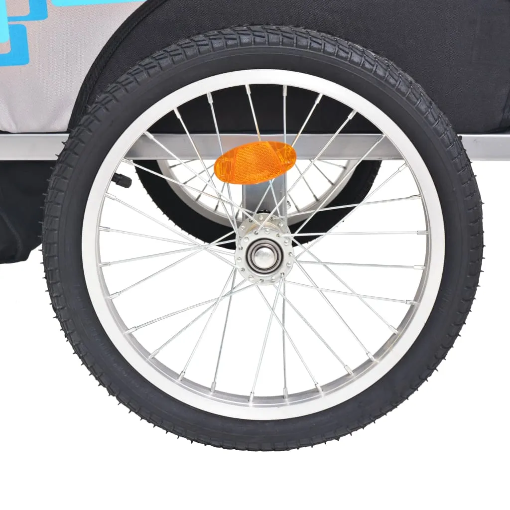 vidaXL Bike Trailer Grey and Blue 30 kg