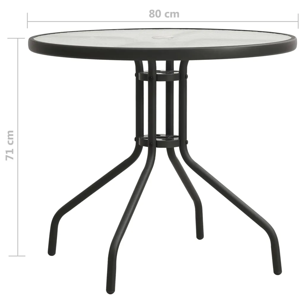 vidaXL Bistro Table Anthracite Ø80x71 cm Steel