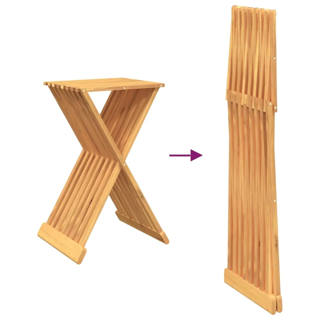 vidaXL Folding Stool 40x32.5x70 cm Solid Wood Teak