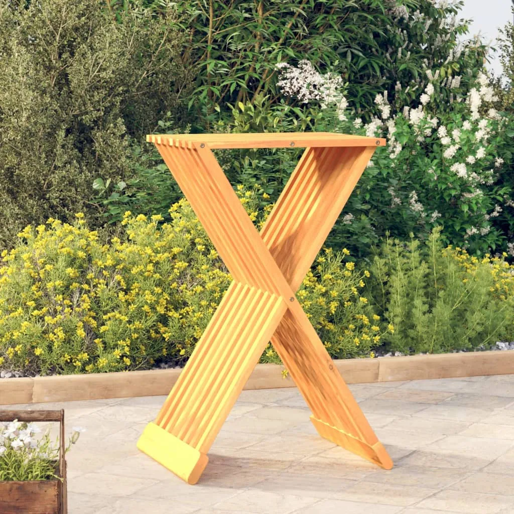 vidaXL Folding Stool 40x32.5x70 cm Solid Wood Teak