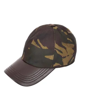 Waterproof Cotton Baseball Cap with Genuine Leather Peak and Adjustable Strap A19 Camouflage