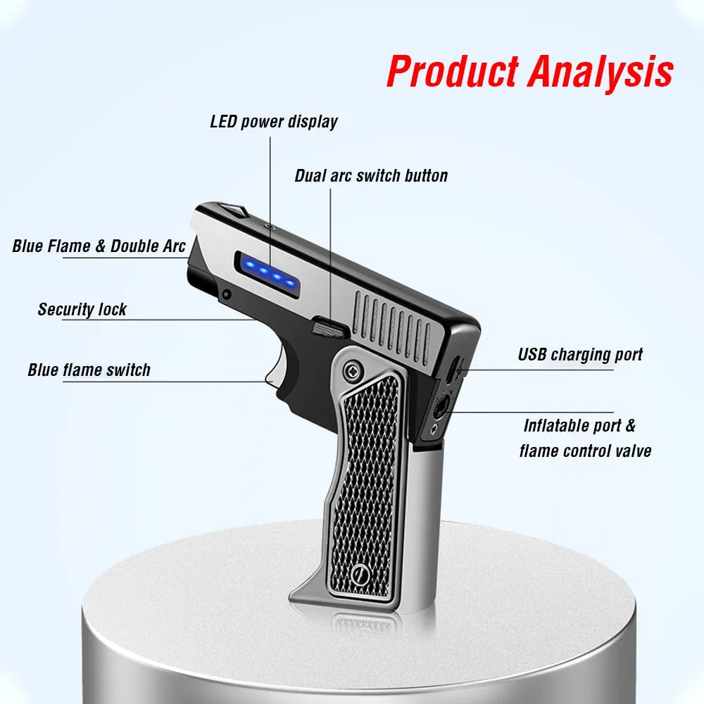 Windproof Gun Shape Jet Spark Flame Lighter