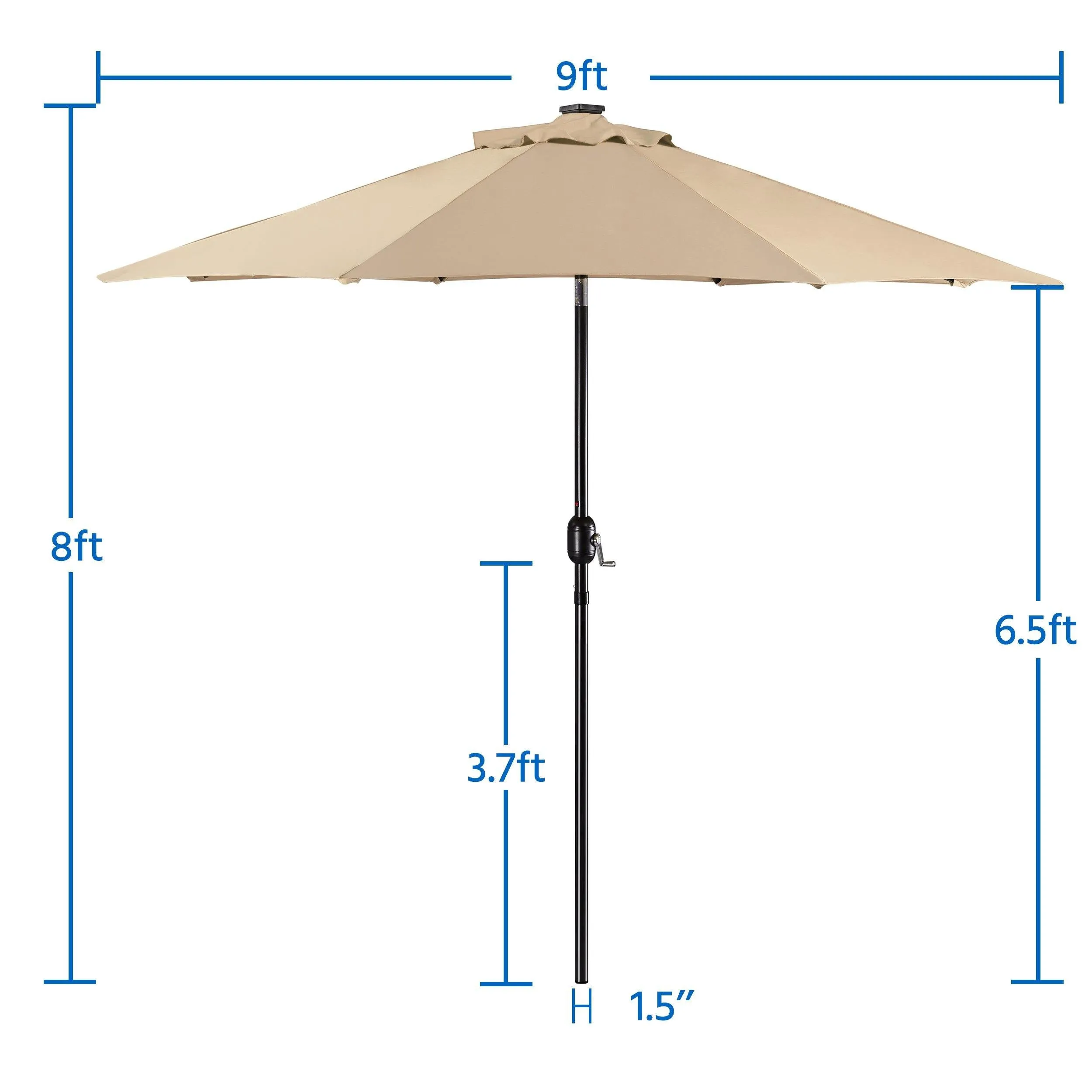 Yaheetech 7.5FT Solar Powered Patio Umbrella