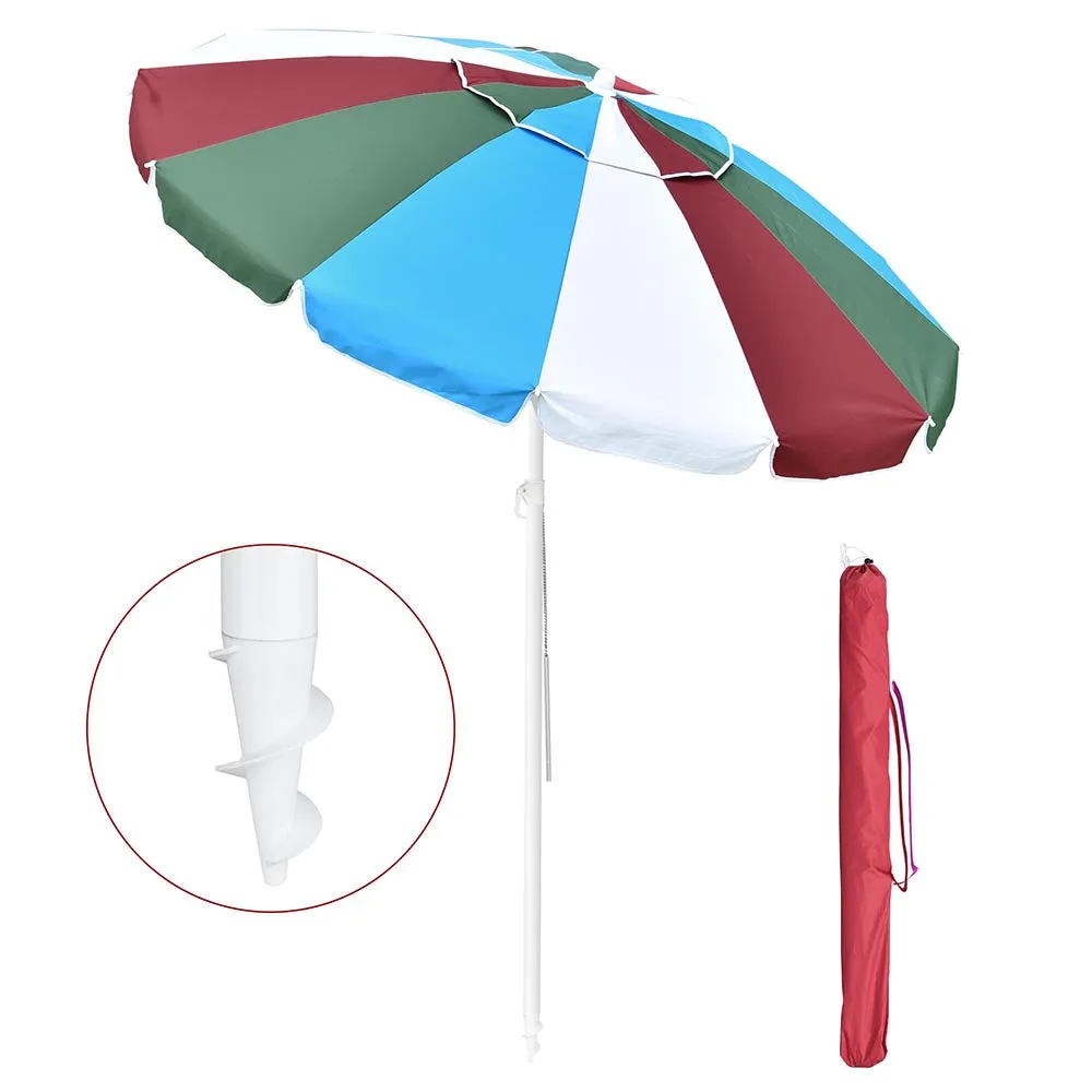 Yescom Beach Umbrella Tilt 6 ft 12-rib w/ Anchor